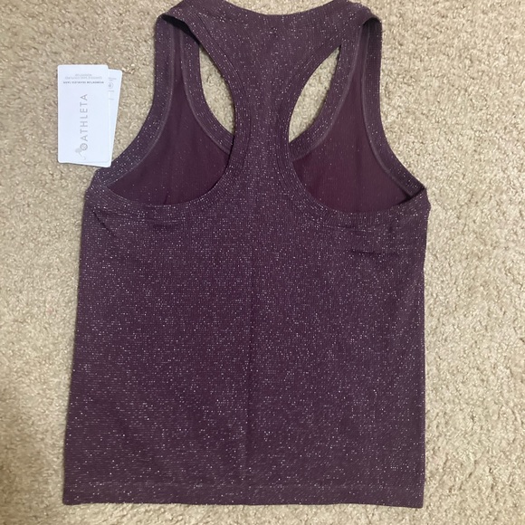 ATHLETA SEAMLESS SPARKLY PURPLE RECERBACK TANK - Picture 5 of 9